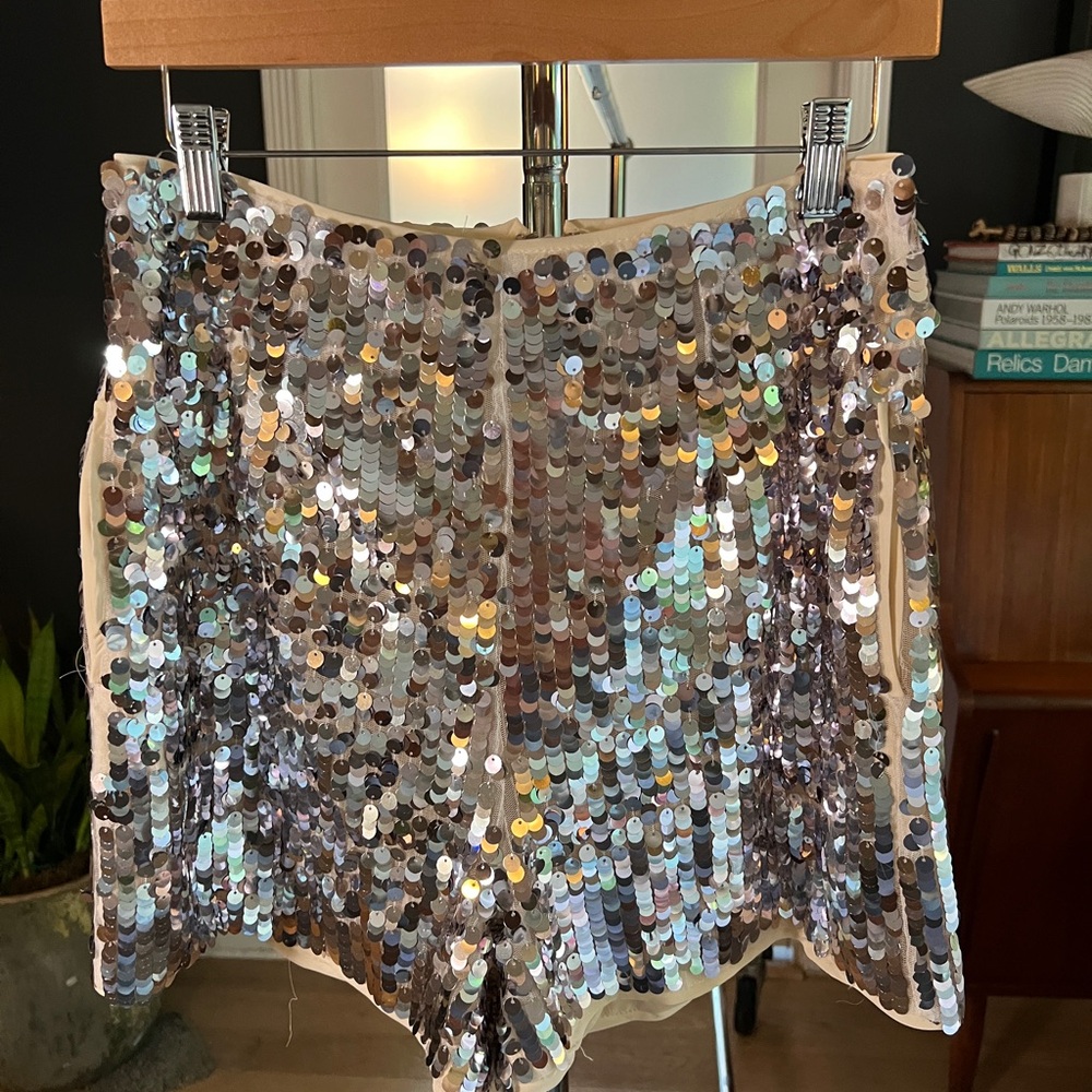 Karen Millen Cream Sequin Shorts